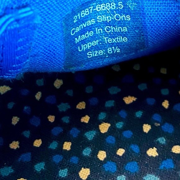 Vera Bradley Multi Blue Canvas Slip On Shoes Size 8.5 - Picture 8 of 8